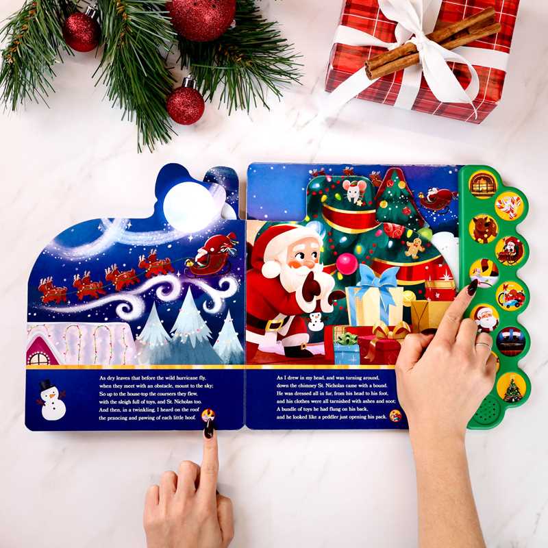 Night Before Christmas 10-Button Sound Book - Christmas Board Book For Kids Ages 6-8 by Clement C. Moore: Board Books; 10 pages / English
