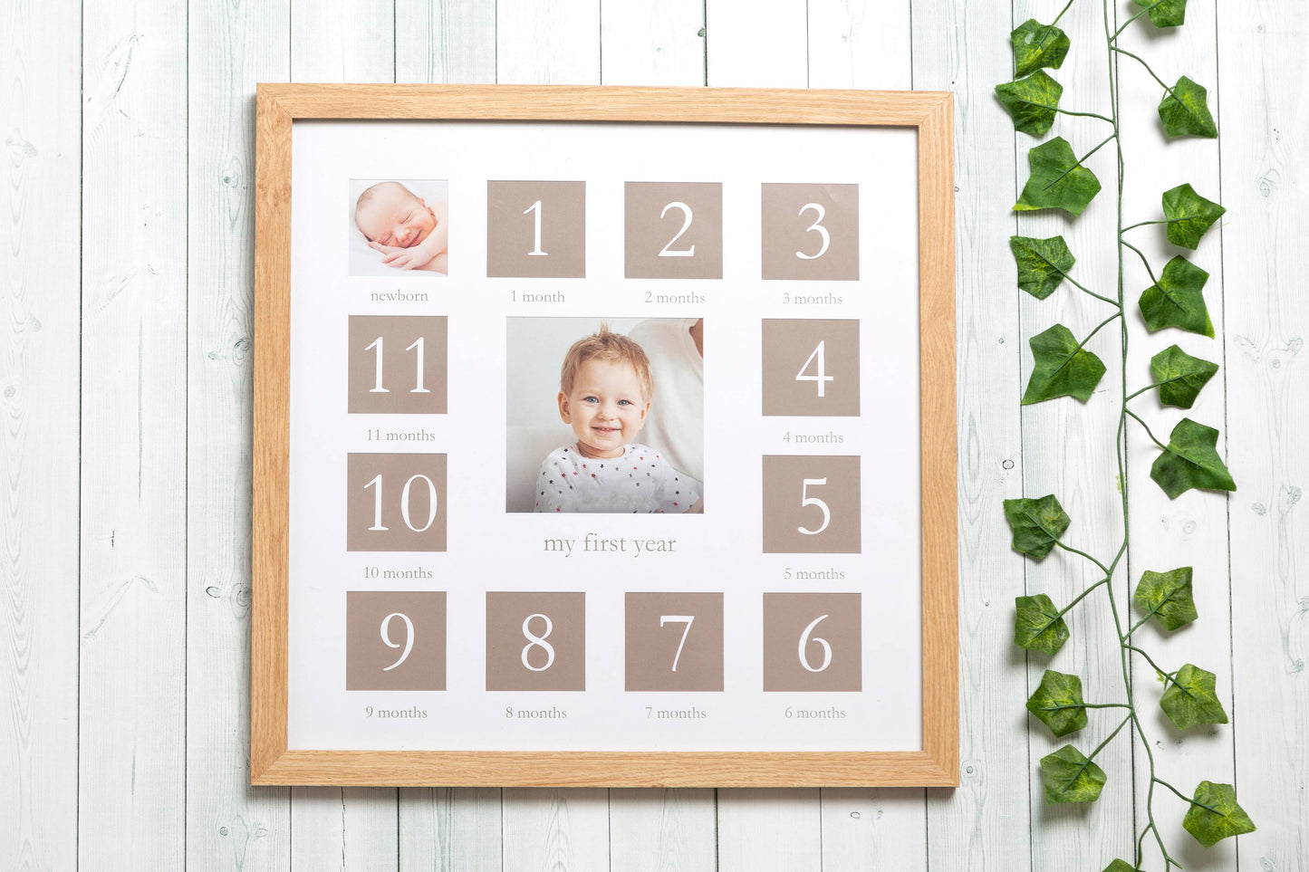 Baby's First Year Wall Picture Frame, Natural