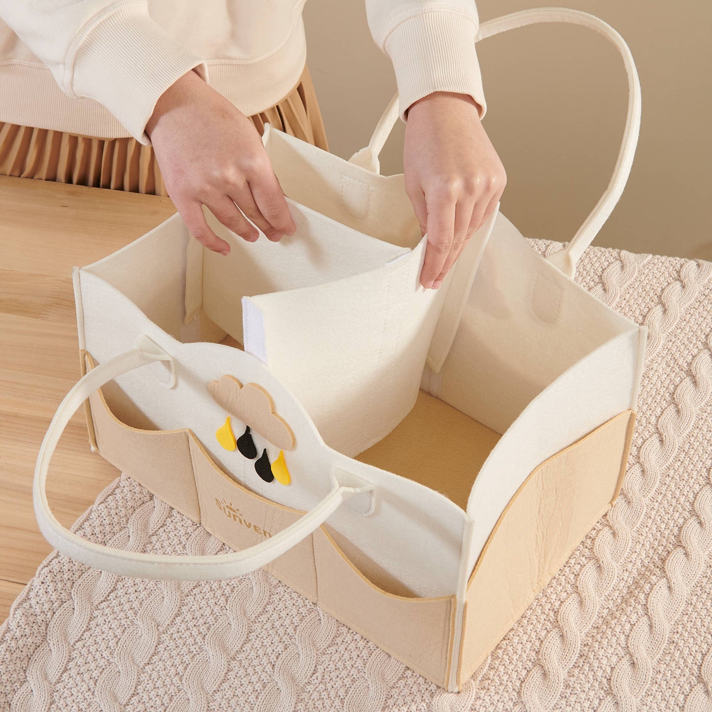 Cartoon Diaper Storage Basket: Cozy Zebra