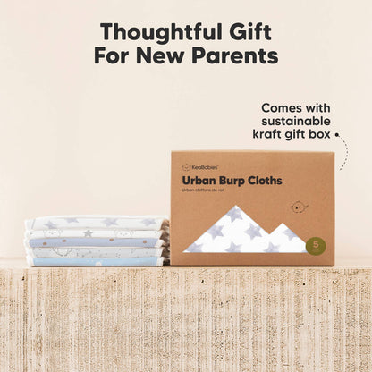 KeaBabies 5-Pack Urban Burp Cloths: Constellation
