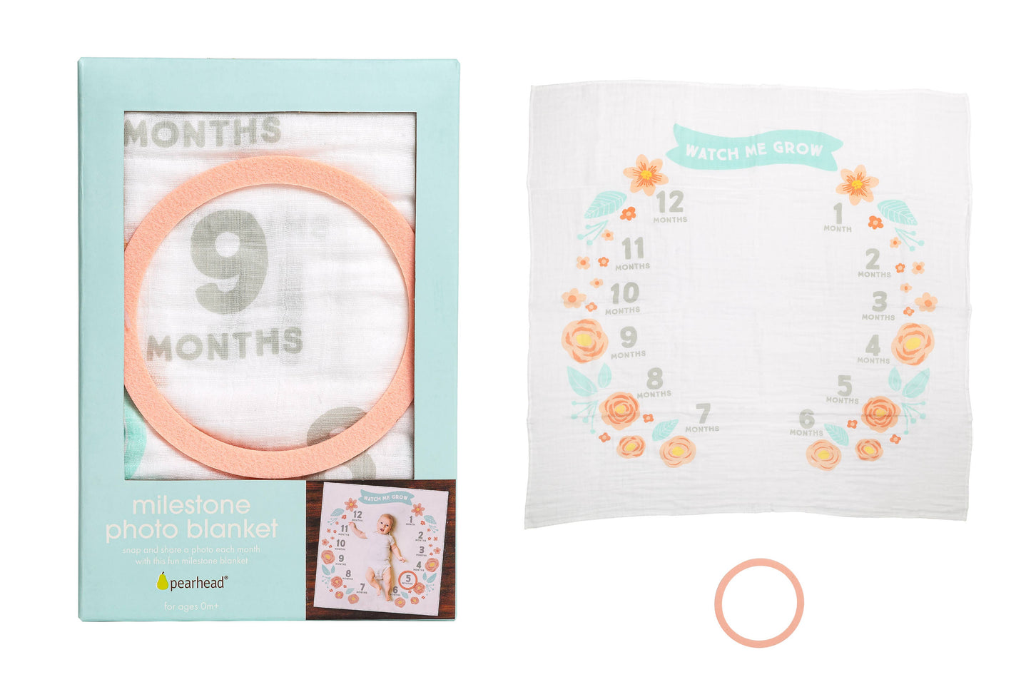 Floral Watch Me Grow Milestone Blanket