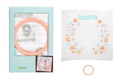 Floral Watch Me Grow Milestone Blanket