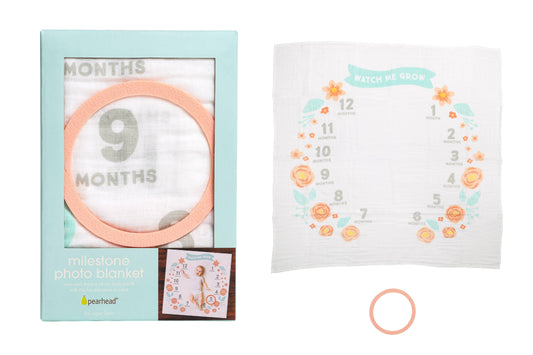 Floral Watch Me Grow Milestone Blanket