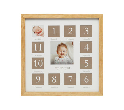 Baby's First Year Wall Picture Frame, Natural