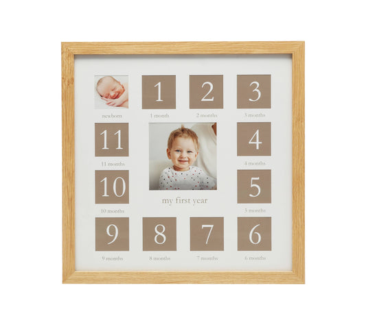 Baby's First Year Wall Picture Frame, Natural