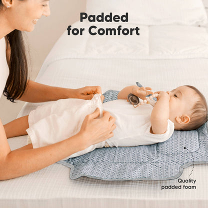 Ezee Portable Diaper Changing Pad, Foldable Changing Mat: Gray Mod