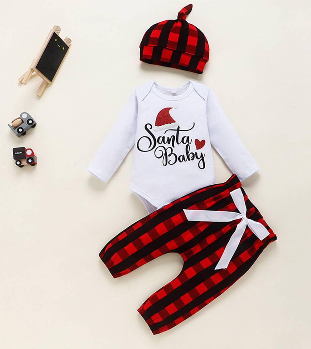 Santa Baby Cotton 3pcs Outfit  : 3-6M