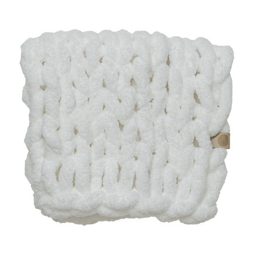 Infinite Chunky Knit Blanket - Cuddle: White / 20" x 20"