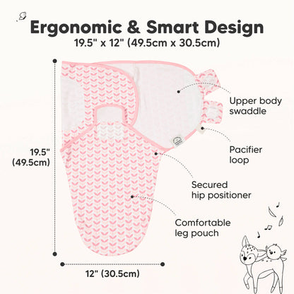 3pk Soothe Baby Swaddles 0-3 Months, Sleep Sack for Newborns: Blossom / OS 0-3M