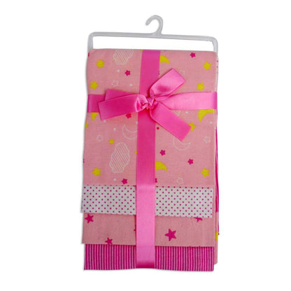 Bambini Four Pack Receiving Blanket: Pink