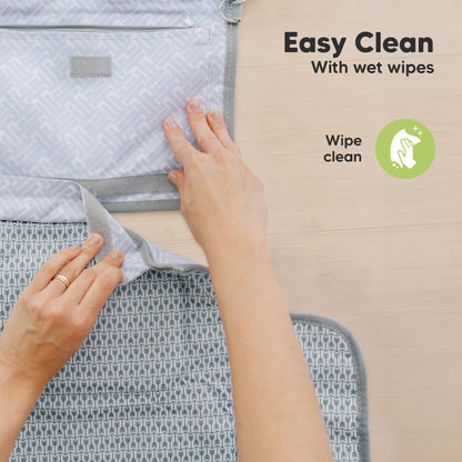 Ezee Portable Diaper Changing Pad, Foldable Changing Mat: Gray Mod