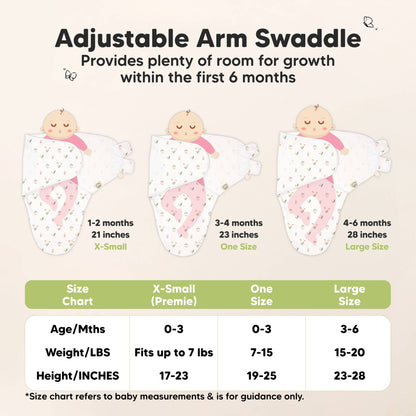 3-Pack Soothe Baby Swaddles 0-3 Months with Knot Hat: Fleur