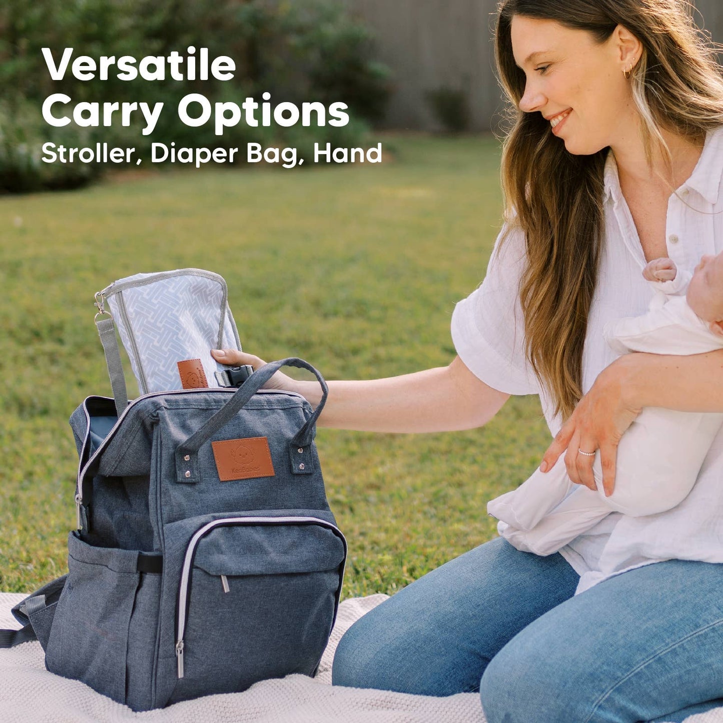 Ezee Portable Diaper Changing Pad, Foldable Changing Mat: Gray Mod