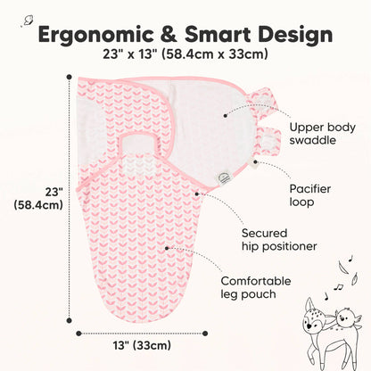 3pk Soothe Baby Swaddles 0-3 Months, Sleep Sack for Newborns: Blossom / OS 0-3M