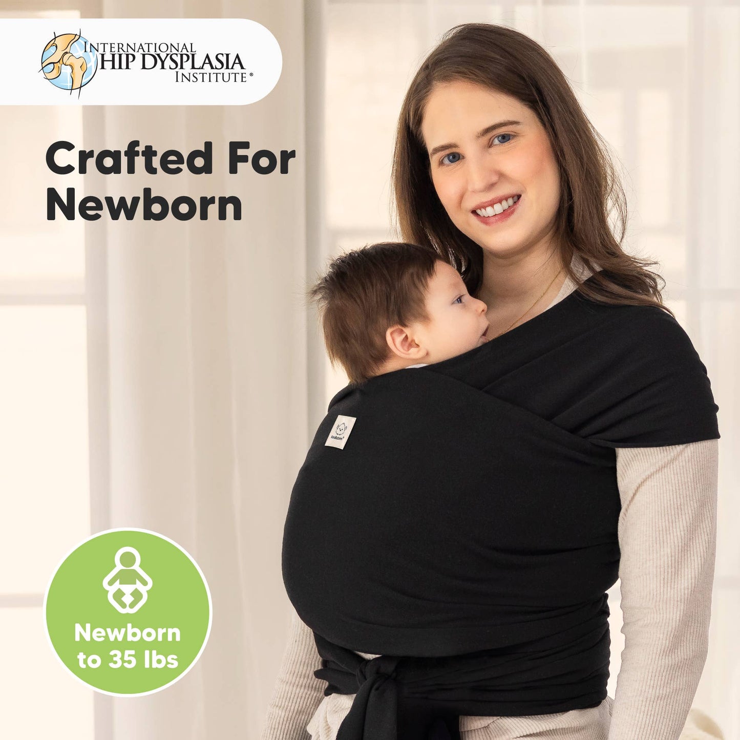 KeaBabies Original Baby Wrap Carrier: Trendy Black
