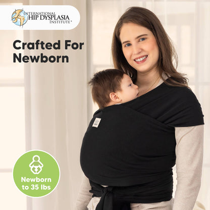 KeaBabies Original Baby Wrap Carrier: Trendy Black