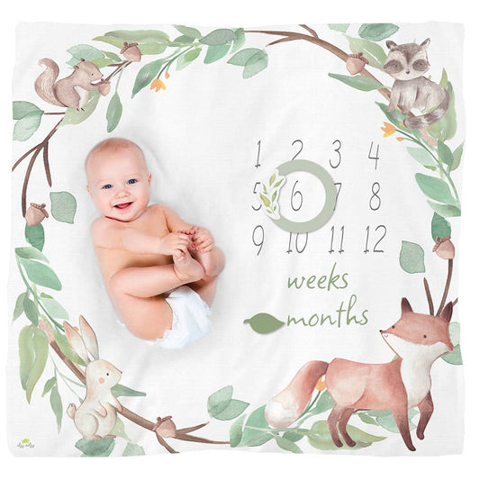 Cutie Captures™ Milestone Blanket: Woodland