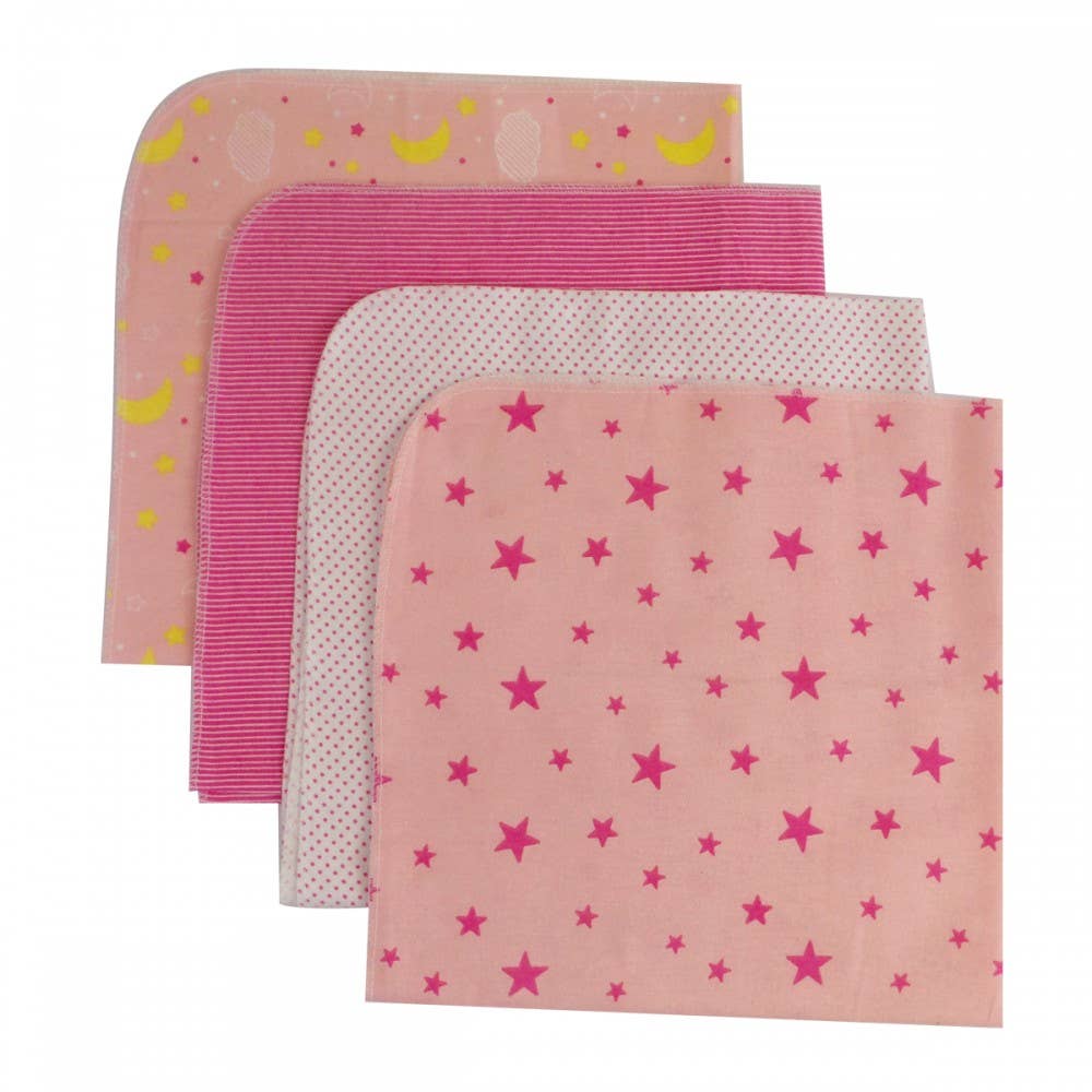 Bambini Four Pack Receiving Blanket: Blue