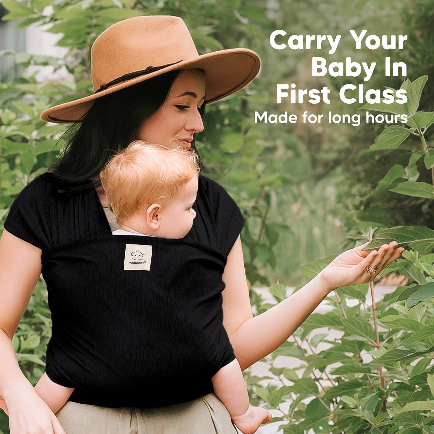 KeaBabies Original Baby Wrap Carrier: Trendy Black