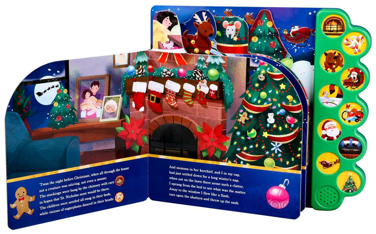 Night Before Christmas 10-Button Sound Book - Christmas Board Book For Kids Ages 6-8 by Clement C. Moore: Board Books; 10 pages / English