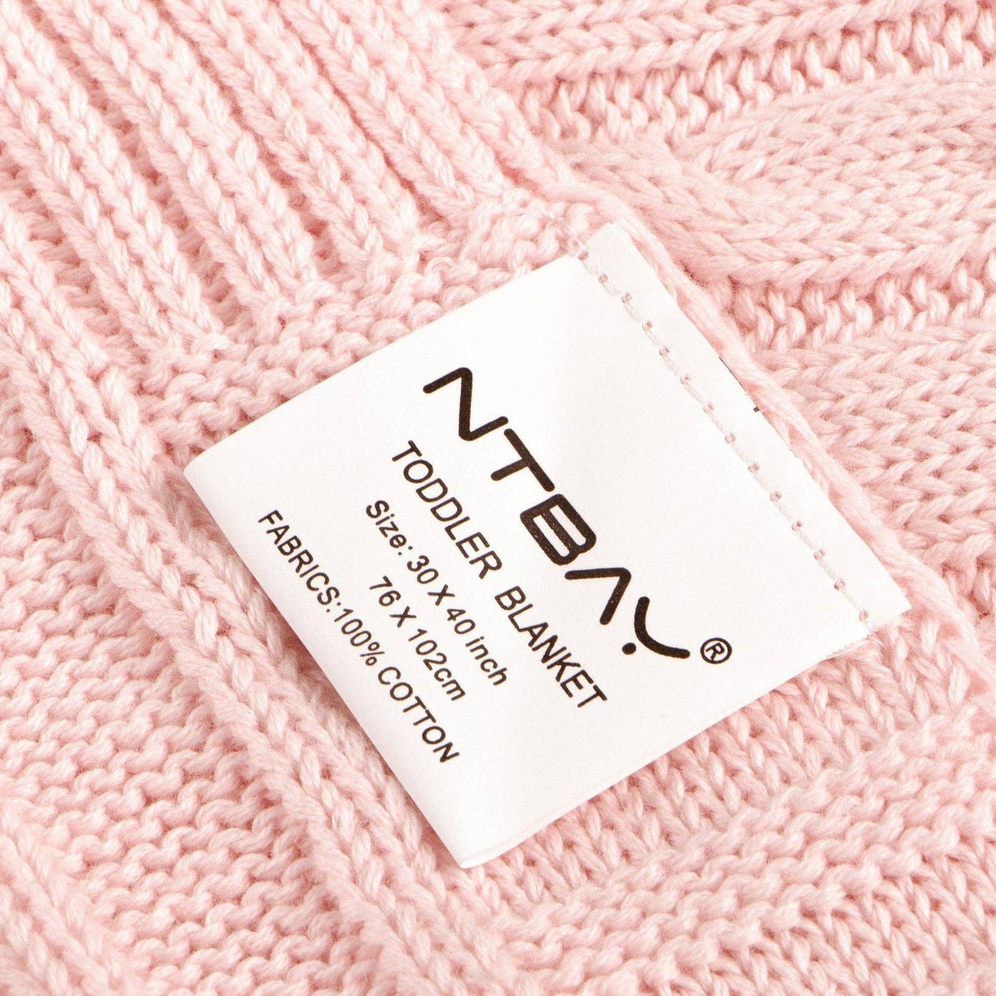 Cotton Cable Knitted Toddler Blanket: White / 30 x 40 inches