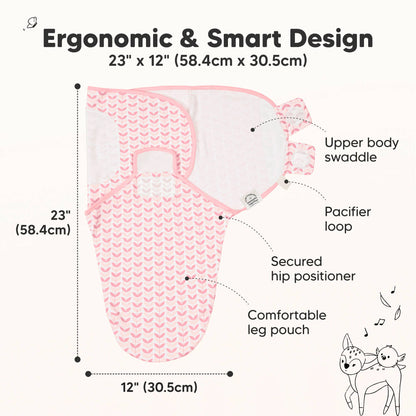 3pk Soothe Baby Swaddles 0-3 Months, Sleep Sack for Newborns: Blossom / OS 0-3M