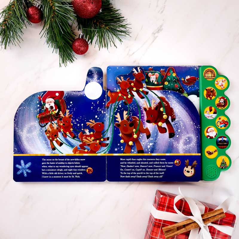 Night Before Christmas 10-Button Sound Book - Christmas Board Book For Kids Ages 6-8 by Clement C. Moore: Board Books; 10 pages / English