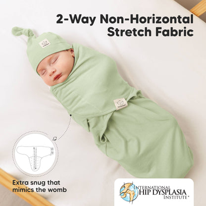 3-Pack Soothe Baby Swaddles 0-3 Months with Knot Hat: Fleur