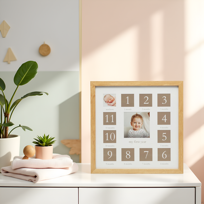 Baby's First Year Wall Picture Frame, Natural