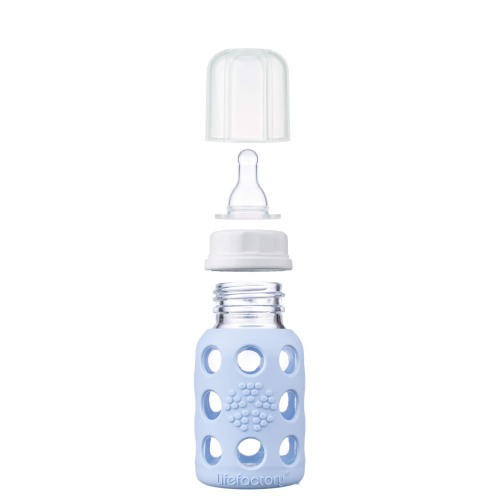 4oz Glass Baby Bottle - Stage 1 Nipple, Stopper, and Cap: Mint