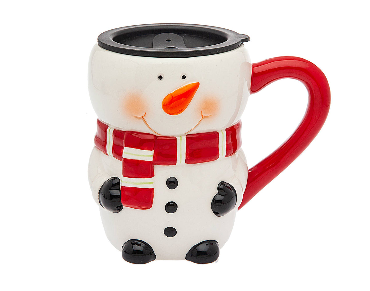 Snowman Travel Mug with Lid - Stocking Stuffer - Gift Guide