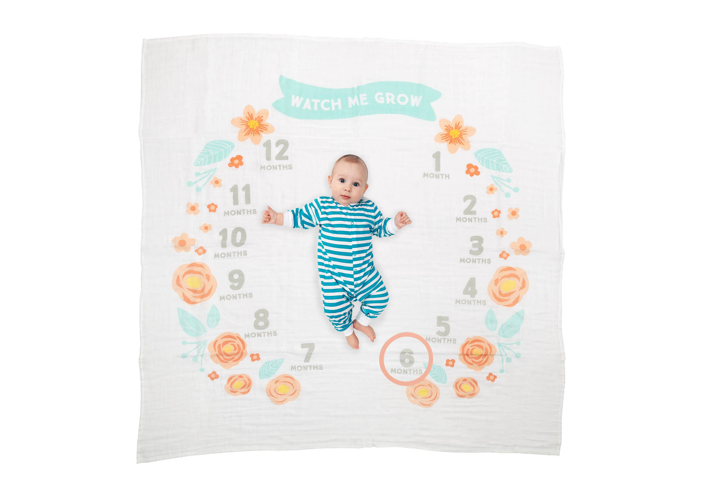 Floral Watch Me Grow Milestone Blanket