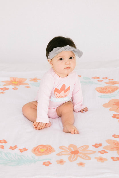 Floral Watch Me Grow Milestone Blanket