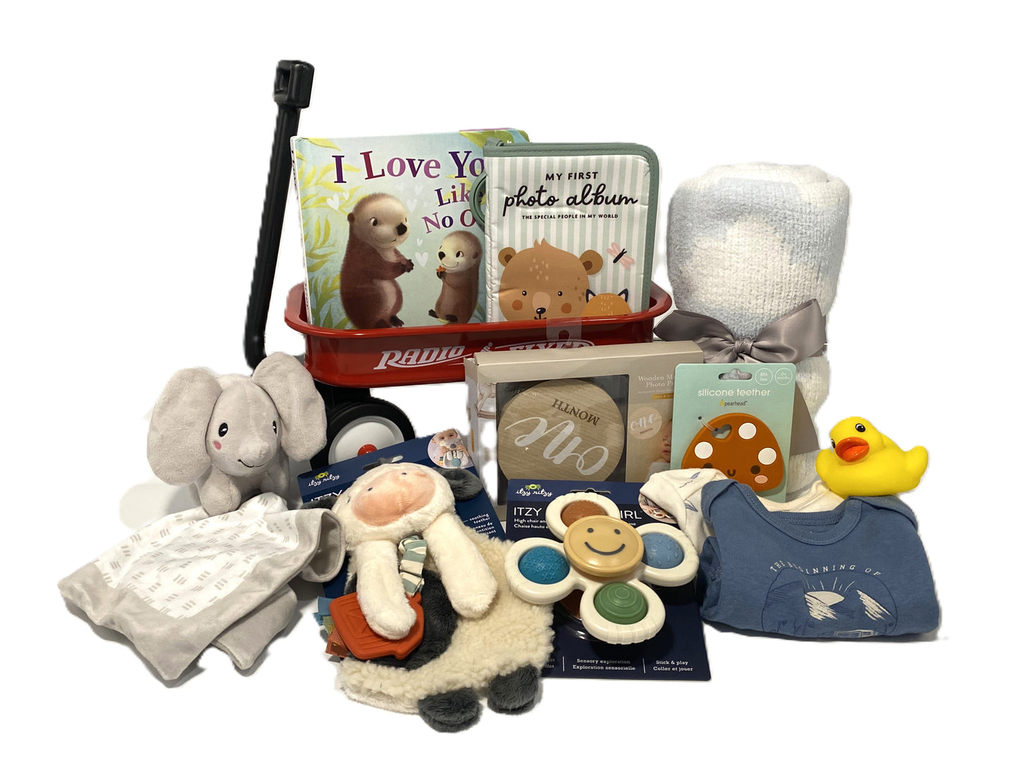 Wagon Baby Basket with Blue