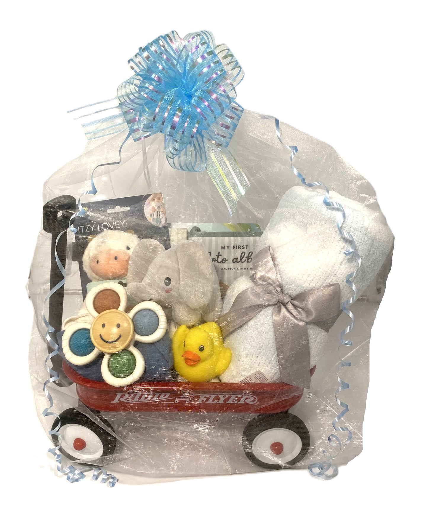 Wagon Baby Basket with Blue