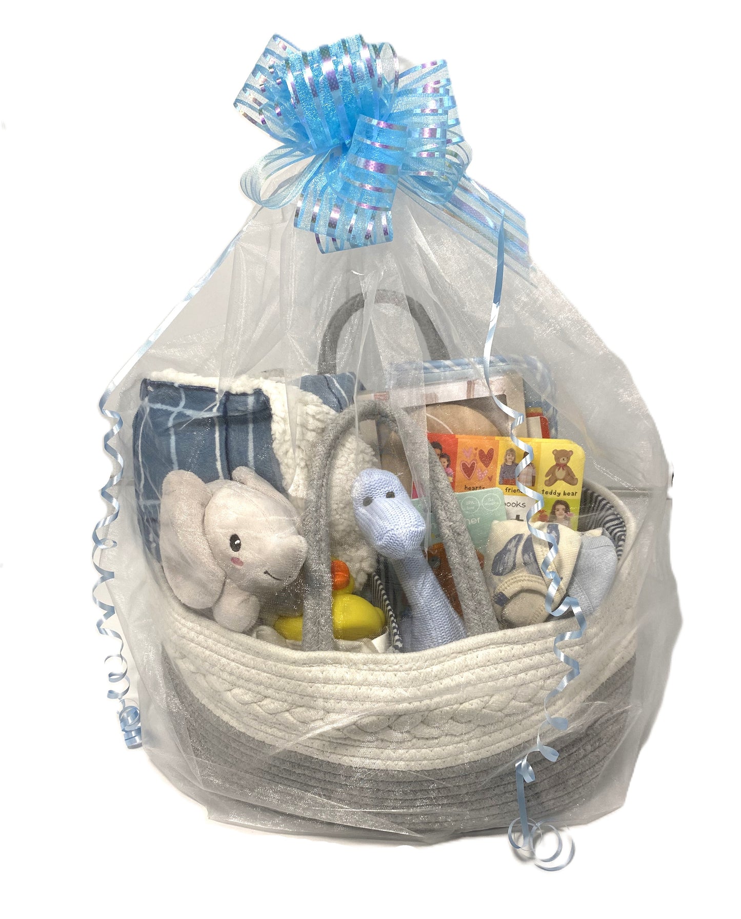 Blue Baby Basket with Diaper Caddy