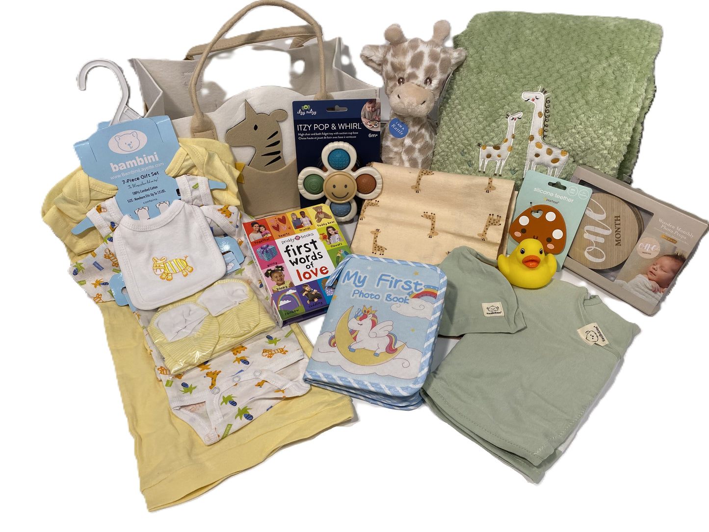 Yellow Giraffe Baby Basket