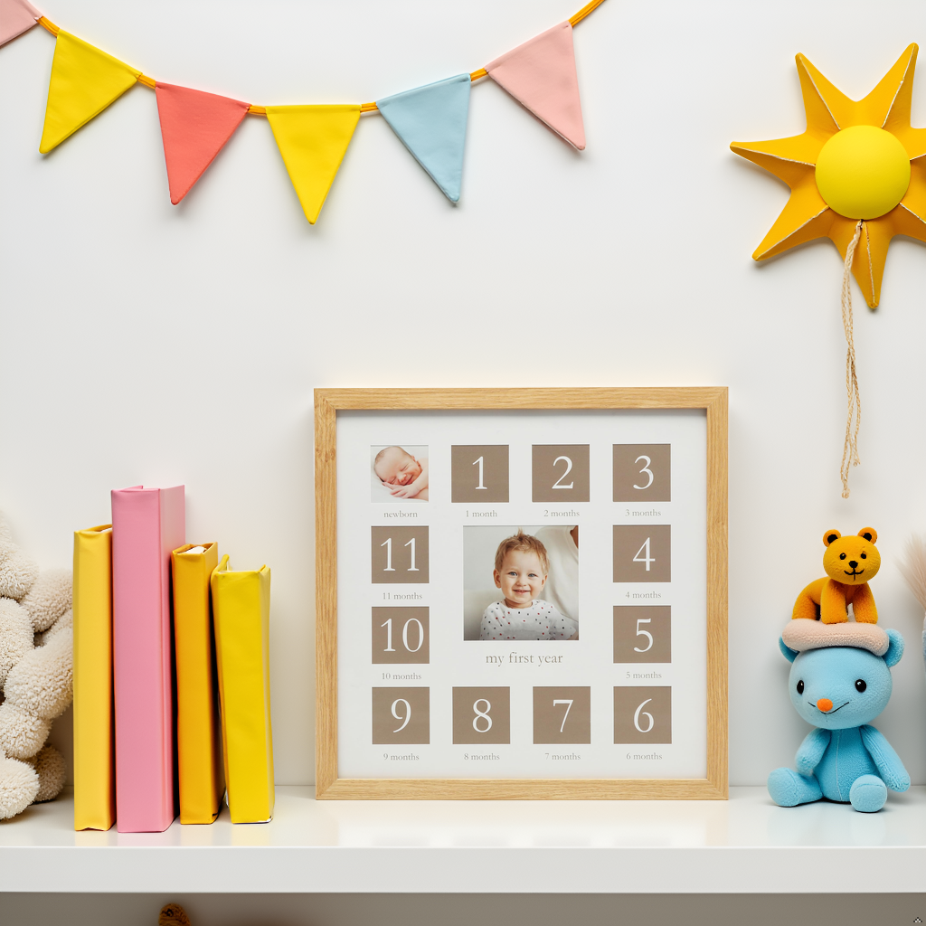 Baby's First Year Wall Picture Frame, Natural