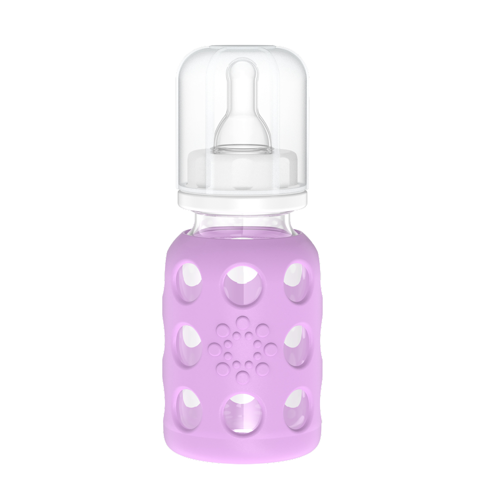 4oz Glass Baby Bottle - Stage 1 Nipple, Stopper, and Cap: Mint