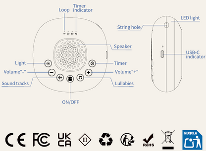 Portable Sound Machine with Night Light