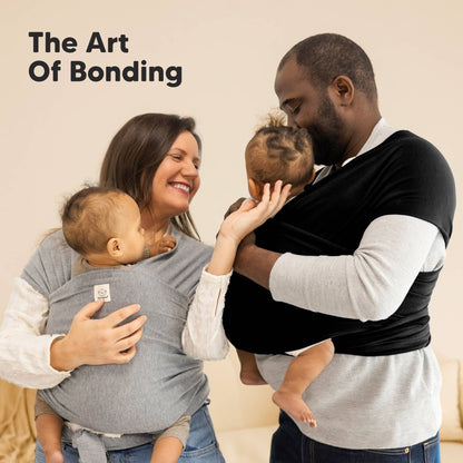KeaBabies Original Baby Wrap Carrier: Trendy Black