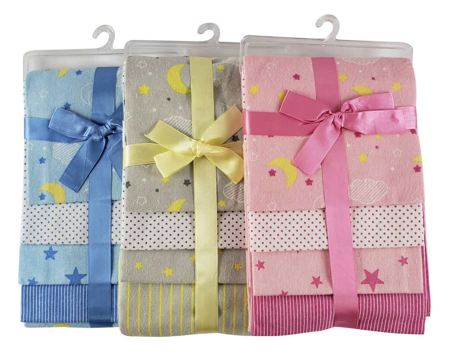 Bambini Four Pack Receiving Blanket: Blue