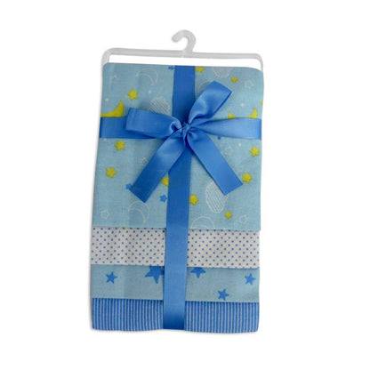 Bambini Four Pack Receiving Blanket: Blue