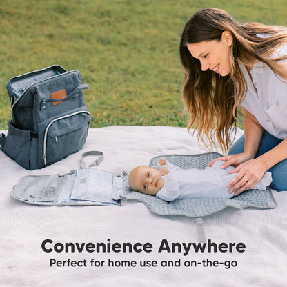 Ezee Portable Diaper Changing Pad, Foldable Changing Mat: Gray Mod