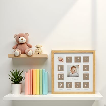 Baby's First Year Wall Picture Frame, Natural