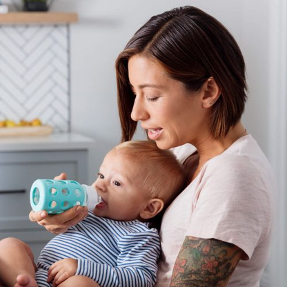 4oz Glass Baby Bottle - Stage 1 Nipple, Stopper, and Cap: