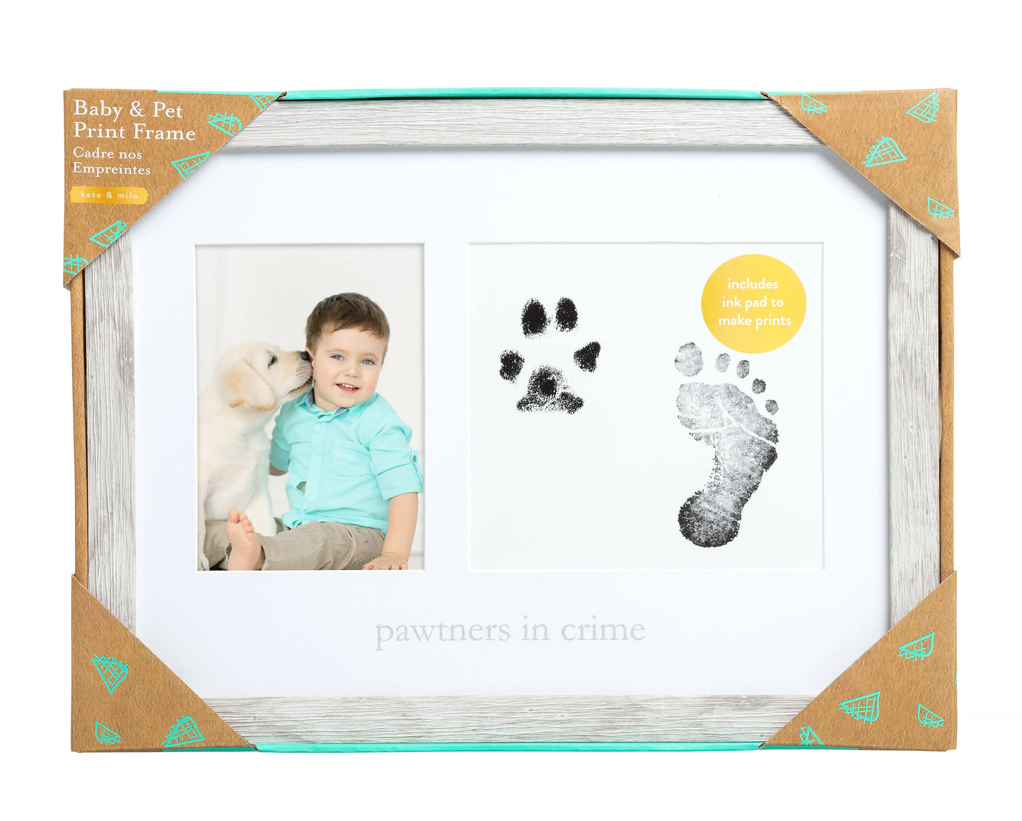 Rustic "Pawtners In Crime" Frame and Ink Kit, Pet & Baby